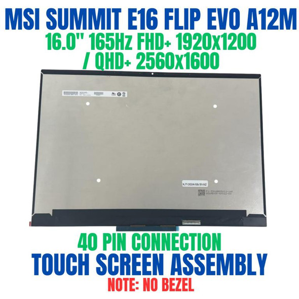 1 of 15-image forS1J-AB0G102-MSK 16" FHD+ 1920x1200 GLARE TPK T09AMFC16003A LED 165Hz G to G 5ms 100%sRGB GF2 Touch MS-1592 1593 FW UPDATE Replacement Laptop LCD LED Screen Display Monitor