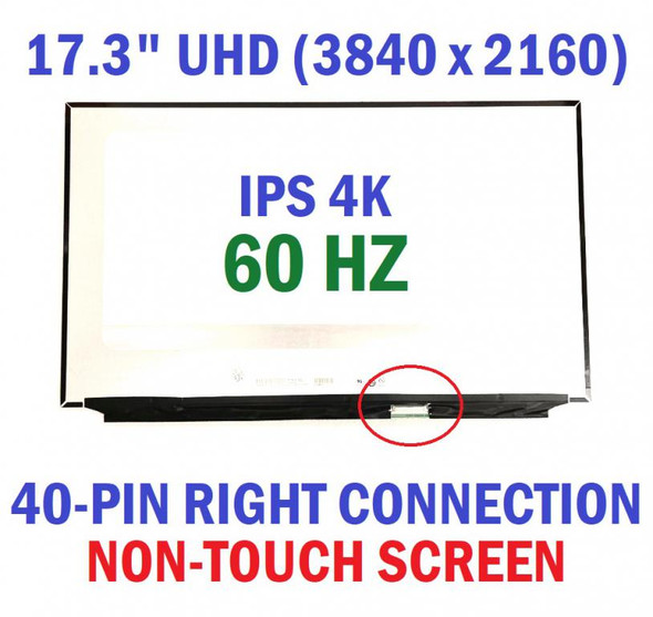 1 of 12-image for17.3" UHD 3840X2160 4K LCD Screen Replacement Display B173ZAN03.0 NE173QUM-N42