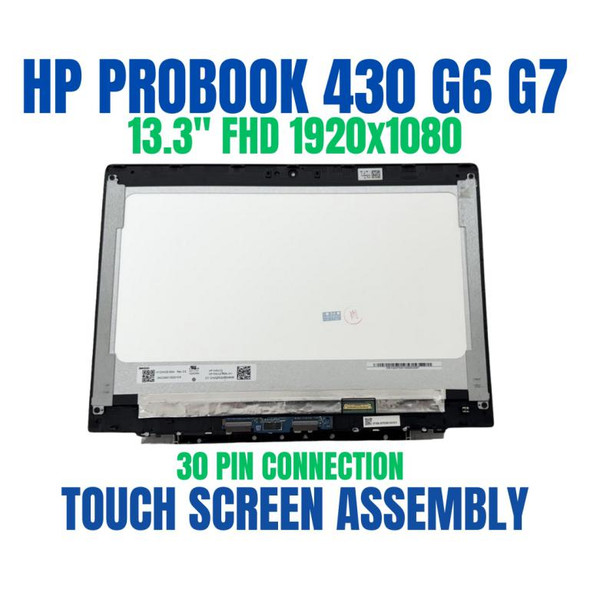 1 of 11-image forL79435-001 HP ProBook 430 G6 LCD LED Display Touch Screen assembly Bezel