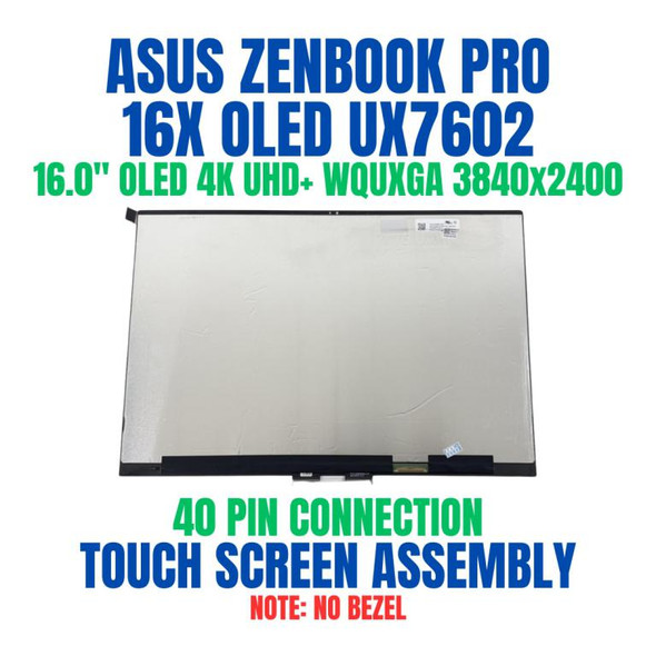 1 of 10-image forScreen Asus Zenbook Pro 16x Ux7602vi 16.0" 4K 3840x2400 OLED 16:10 Touch Screen Assembly