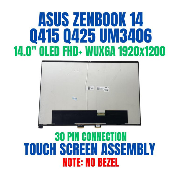 1 of 8-image forScreen ASUS ZENBOOK 14 UM3406 SERIES 14.0" FHD 1920x1200 OLED Touch Screen Assembly