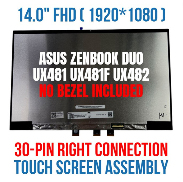 1 of 10-image forScreen ASUS ZENBOOK DUO UX482EA-DS71T 14.0" FHD 1920x1080 Touch Screen Assembly