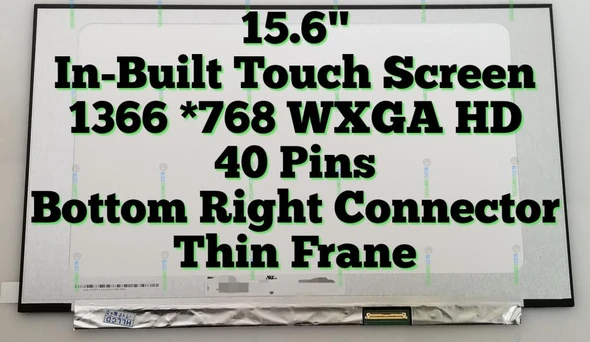 1 of 8-image forHP 15-EF1023DX 3Y050UA 40 Pin HD LCD Touch Screen