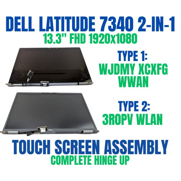 1 of 9-image forDell Latitude 7340 2-IN-1 FHD+ LCD IR CAM Touch Screen WJDMY 0WJDMY