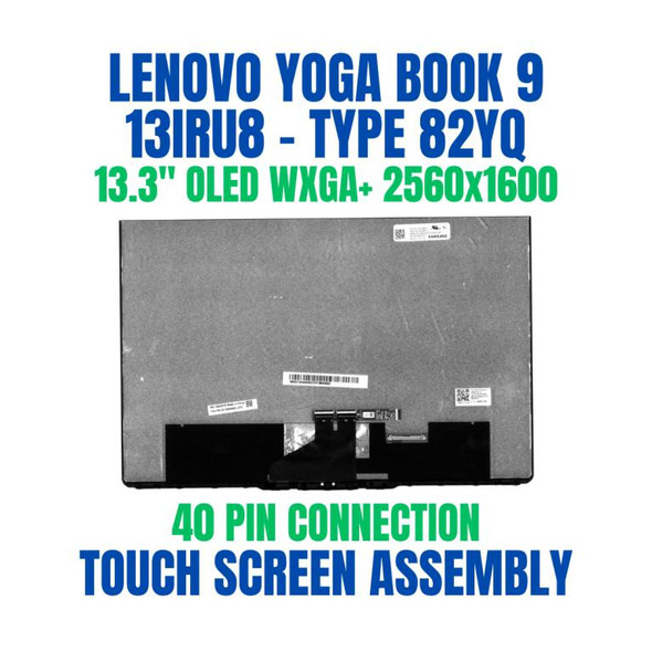 1 of 9-image forScreen Lenovo Yoga Book 9 82yq0032ax 13.3" WQXGA+ OLED Touch Screen Assembly