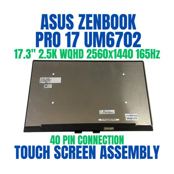 1 of 5-image forScreen ASUS ZENBOOK PRO 17 UM6702 SERIES 17.3" 165hz 2560x1440 Touch Screen assembly