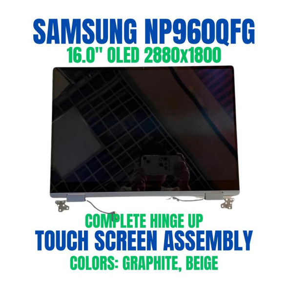 1 of 6-image forSamsung GALAXY BOOK3 PRO 360 NP960QFG-KB2US 16" 2880x1800 Touch OLED Complete Hinge Up Screen Assembly