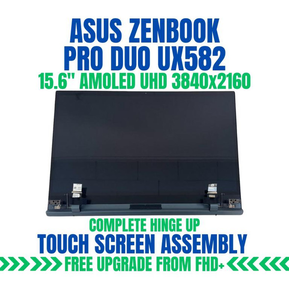 1 of 9-image forASUS ZENBOOK PRO DUO UX582ZW-AB76T 15.6" 3840x2160 OLED AMOLED Thin DCI-P3 Complete Hinge Up Touch Screen Assembly