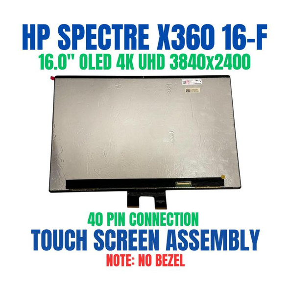 1 of 10-image for74R46AV HP Spectre 16T-F200 X360 16" 3840x2400 UHD 40 Pin Touch OLED Screen Assembly No Bezel