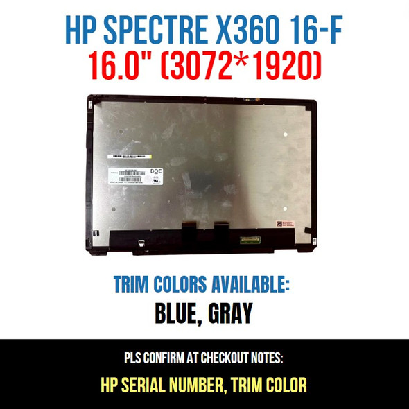 1 of 11-image for39R24AV HP SPECTRE X360 2-IN-1 LAPTOP 16T-F000 16" 3072x1920 40 Pin UHD Touch Screen Assembly