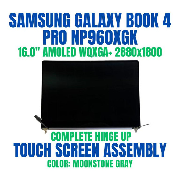 1 of 8-image forSamsung GALAXY BOOK4 PRO NP960XGK-KG1US 16" 2880x1800 OLED Complete Hinge Up Touch Screen Assembly