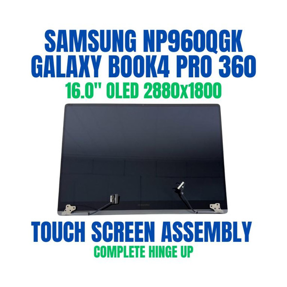 1 of 9-image forSamsung GALAXY BOOK4 PRO 360 NP960QGK-KG1CA 16" Complete Hinge Up Touch Screen Assembly 2880x1800 OLED