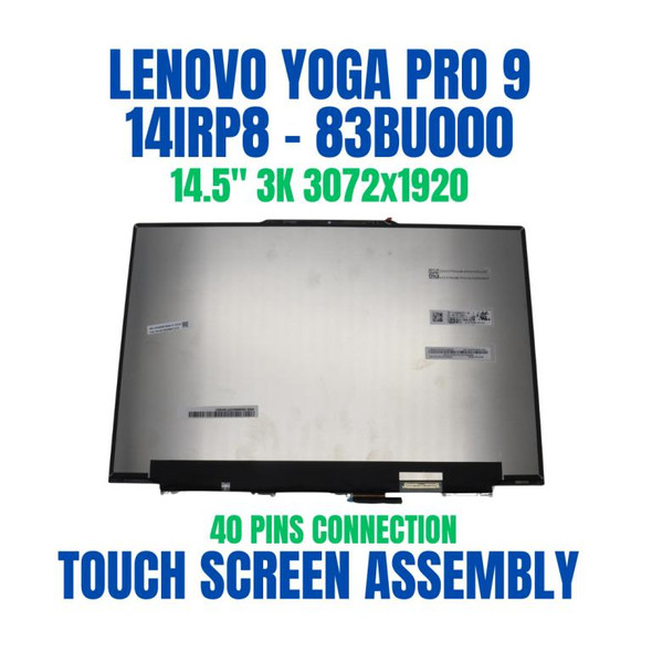 1 of 10-image forLenovo Yoga Pro 9 14IRP8 83BU006AMH 14.5" 3072x1920 3K IPS Touch Screen Assembly