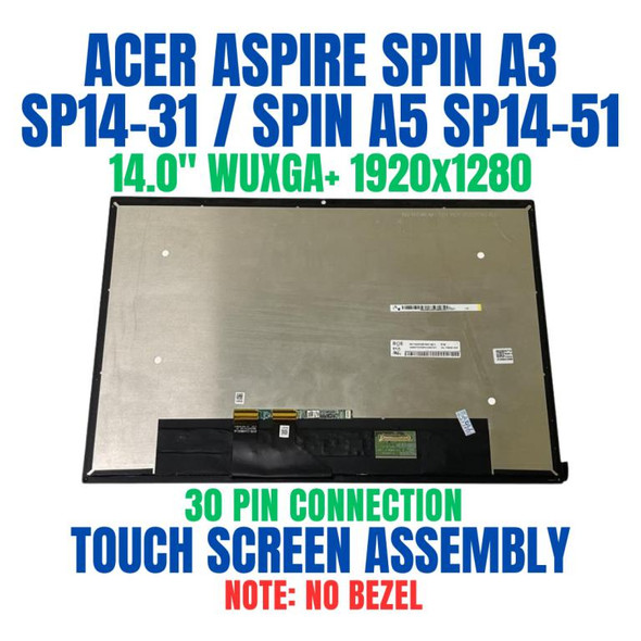1 of 5-image forAcer Aspire 5 SPIN 14 A5SP14-51MTN-596F 14.0" 1920x1200 FHD+ WUXGA Touch Screen Assembly