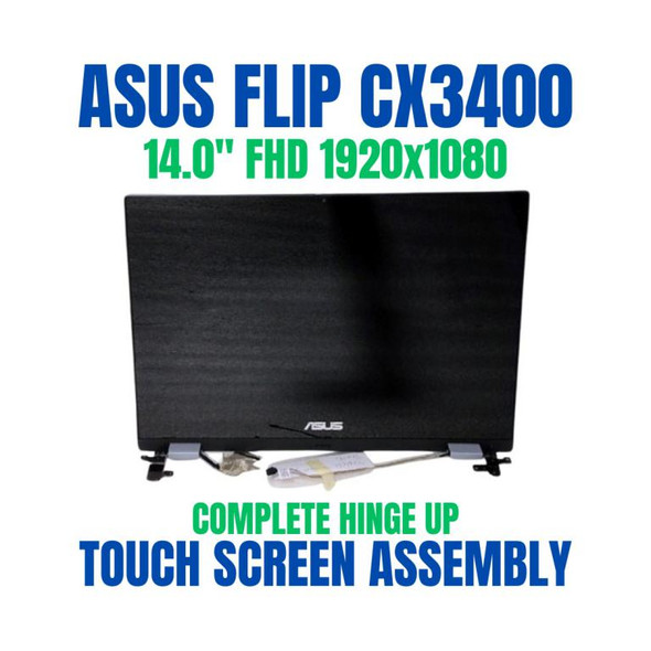 1 of 7-image forASUS CHROMEBOOK FLIP CX3400FMA-DH388T-S 14.0" 1920x1080 Touch 2-in-1 K-12 Complete Hinge Up Screen Assembly