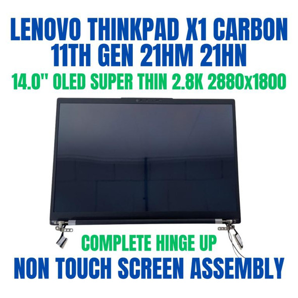 1 of 12-image for21HM003UTX ThinkPad X1 Carbon Gen 11th Lenovo 14.0" 2880x1800 OLED Complete Non Touch Screen Assembly Hinge Up