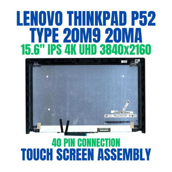 1 of 4-image for20M9002JEE ThinkPad P52 Lenovo 15.6" 3840x2160 UHD 40 Pin Touch Screen Assembly