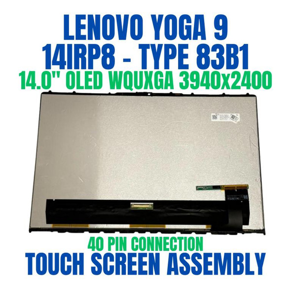 1 of 10-image forLenovo Yoga 9 14IAP7 82LU000FMJ 14.0" WQUXGA 3840x2400 40 Pin OLED Touch Screen Assembly