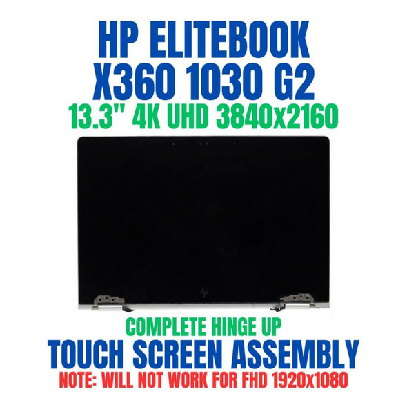 1 of 11-image forHP EliteBook x360 1030 G2 5LY48U8R 13.3" UHD 3840x2160 Complete Hinge Up Touch Screen Assembly