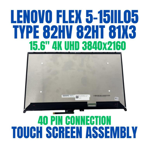 1 of 10-image forLenovo Flex 5-15IIL05 15ITL05 Ideapad UHD 40 Pin LCD Touch Screen 5D10S39644