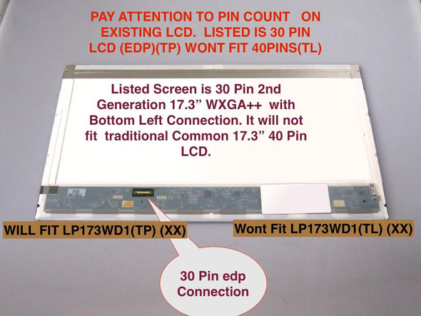 2 of 10-image forChiMei N173fge-e23 Rev.c2 REPLACEMENT LAPTOP LCD Screen 17.3" WXGA++ LED DIODE 30 pin