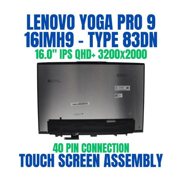 1 of 8-image forLenovo Yoga Pro 9 16IMH9 83DN0025SB 16" QHD+ 3200x2000 40 Pin IPS Touch Screen Assembly