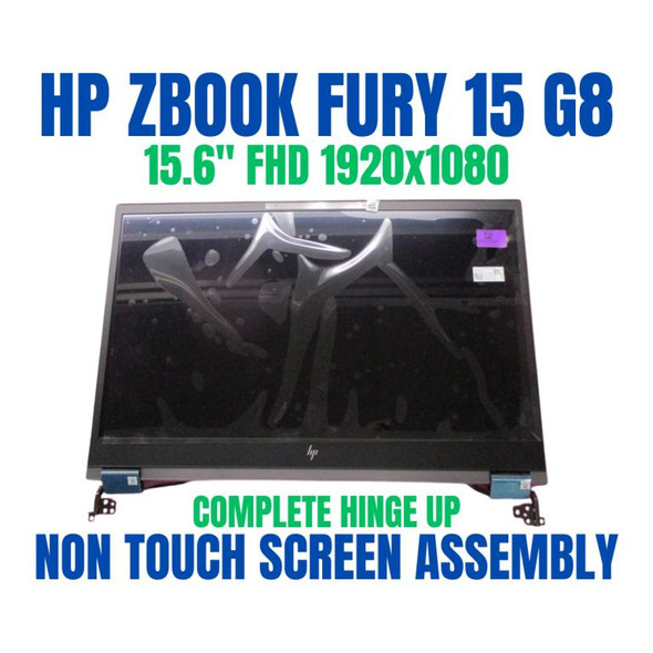 1 of 7-image forHP ZBook 15 G8 4Y961PA 15.6" Full HD 1920x1080 30 Pin Complete Non Touch Screen Assembly Hinge Up