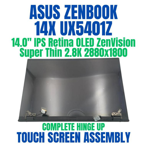 1 of 9-image forASUS ZENBOOK 14X UX5401ZA-KN SERIES 14.0" 2880x1800 OLED Super Thin 2.8K IPS Complete Hinge Up Touch Screen Assembly