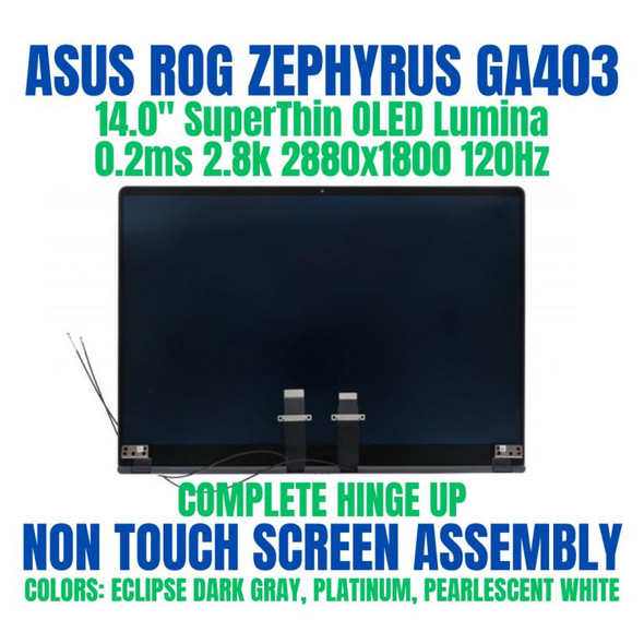 1 of 13-image forASUS ROG Zephyrus G14 GA403UH-QS058X 3K 14" LCD Display Complete Assembly