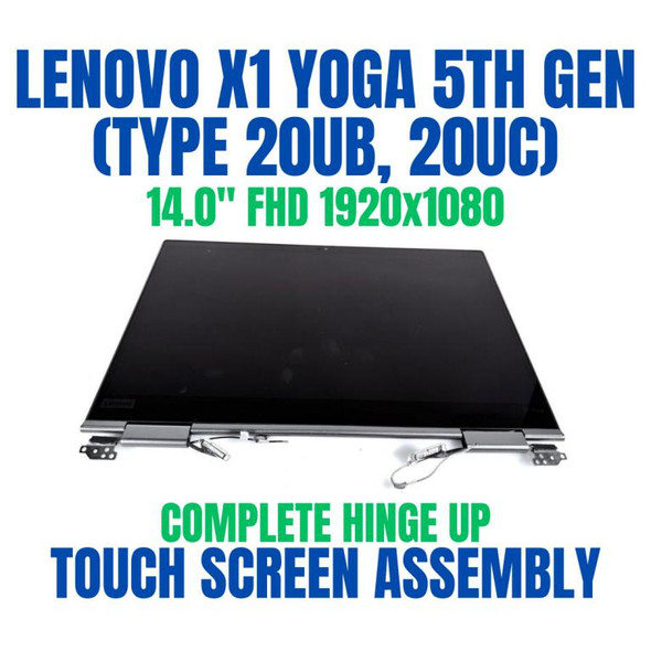 1 of 7-image forLenovo ThinkPad X1 Yoga Gen 5 20UB005BRT 14.0" Full HD 1920x1080 Complete Hinge Up Touch Screen Assembly