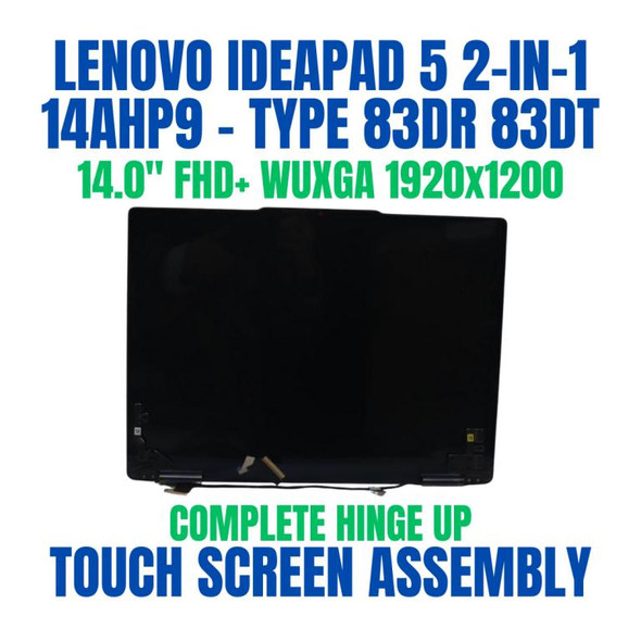 1 of 8-image forLenovo Ideapad 5 2-in-1 14IRU9 83DT009HMH 14.0" FHD+ WUXGA 1920x1200 Complete Hinge Up Touch Screen Assembly