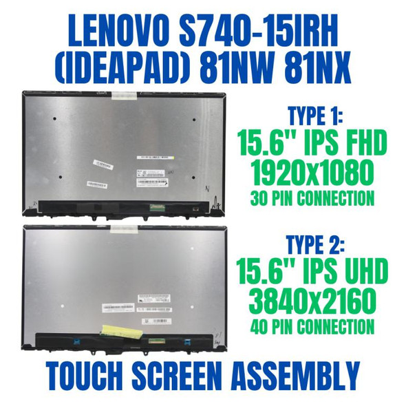 1 of 14-image forLenovo Ideapad S740-15IRH 81NW0006CF 15.6" Full HD 30 Pin IPS Touch Screen Assembly