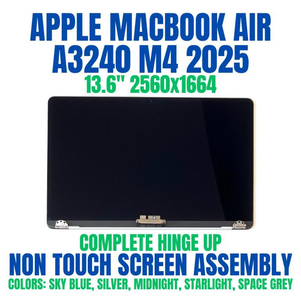 1 of 7-image forApple MacBook Air 13.6" A3240 M4 2025 LCD Screen Display Assembly Midnight OEM