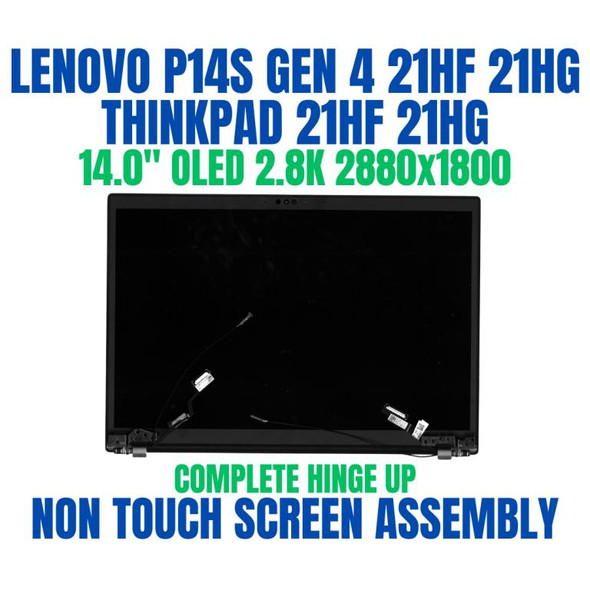 1 of 8-image forLenovo ThinkPad P14s Gen 4 21HF005AGB 14.0" 2880x1800 OLED Super Thin Complete Non Touch Screen Assembly Hinge Up