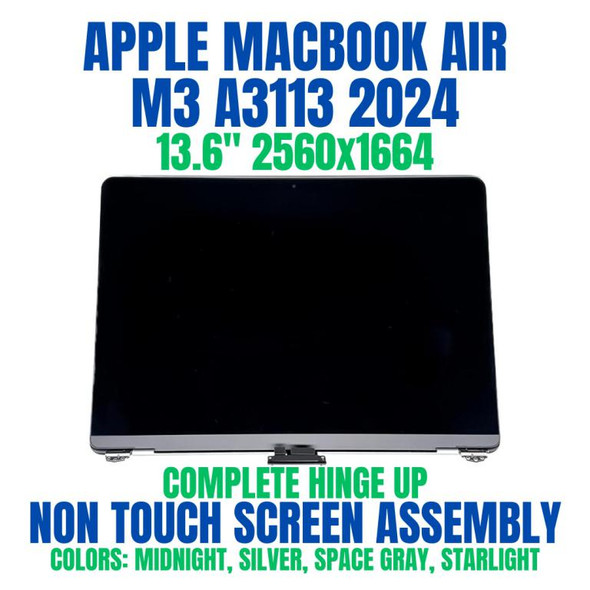 1 of 9-image forSpace Gray LCD Screen Assembly Macbook Air 13" A3113 M3 2024