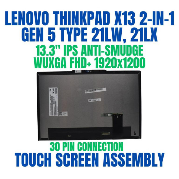 1 of 8-image forLenovo ThinkPad X13 2-in-1 Gen 5 21LW000SRA 13.3" FHD+ WUXGA 1920x1200 30 Pin IPS Anti-Smudge Touch Screen Assembly