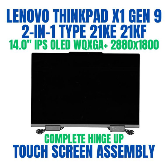 1 of 8-image forLenovo ThinkPad X1 2-in-1 Gen 9 21KE002NRA 14.0" WQXGA+ 2880x1800 IPS Anti-Smudge Complete Hinge Up Touch Screen Assembly