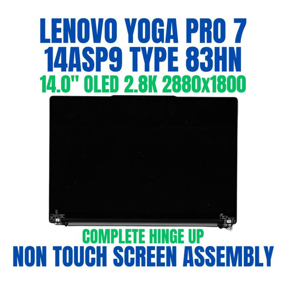 1 of 8-image forLenovo Yoga Pro 7 14ASP9 83HN000PSB 14.0" 2.8K 2880x1800 OLED 2.8K Complete Non Touch Screen Assembly Hinge Up
