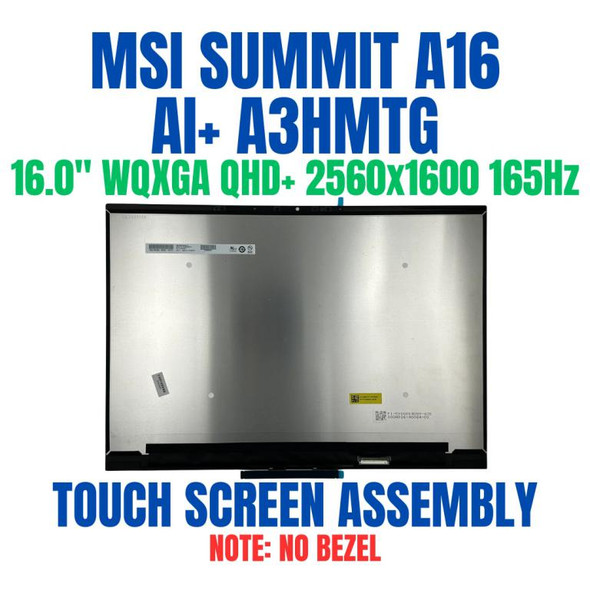 1 of 5-image forMSI SUMMIT A16 AI+ A3HMTG-026CZ 16" 165Hz QHD+ Touch Screen Assembly