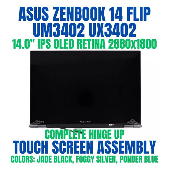 1 of 6-image forASUS ZENBOOK 14 UM3402YA-DB71T-CA 14.0" 2880x1800 2.8k OLED Complete Hinge Up Touch Screen Assembly
