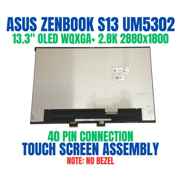 1 of 8-image forASUS ZENBOOK S 13 UM5302LA 13.3" 2880x1800 Touch OLED 2.8K Screen Assembly No Bezel