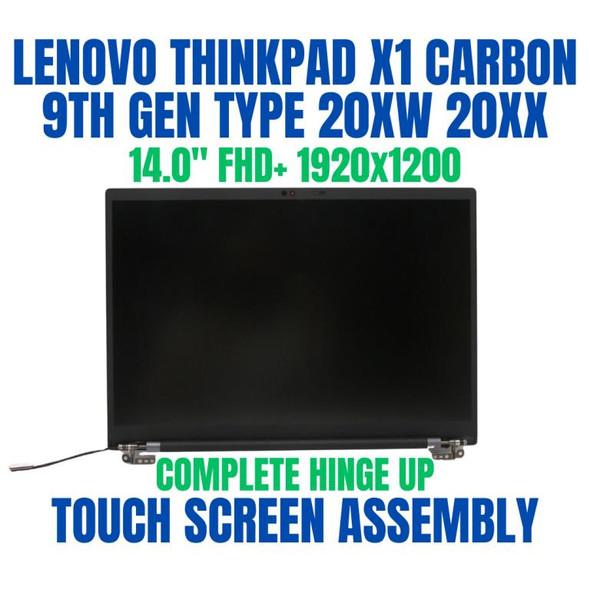 1 of 8-image forLenovo ThinkPad X1 Carbon Gen 9 20XW00JRMD 14.0" FHD+ WUXGA 1920x1200 40 Pin In-Cell On-Cell Complete Hinge Up Touch Screen Assembly