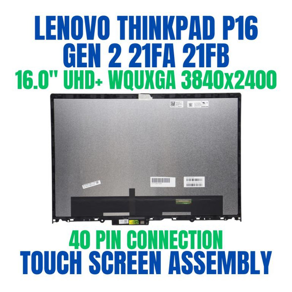 1 of 8-image forLenovo ThinkPad P16 Gen 2 21FA000NMN 16" UHD+ WQUXGA 3840x2400 Touch Screen Assembly