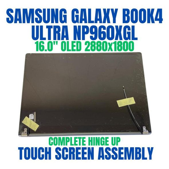 1 of 8-image forSamsung GALAXY BOOK4 ULTRA NP960XGL-XG2IT 16" 2880x1800 OLED Touch Complete Hinge Up Screen Assembly
