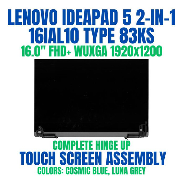 1 of 9-image forLenovo Ideapad 5 2-in-1 16IAL10 83KS0008SC 16" FHD+ WUXGA 1920x1200 Complete Hinge Up Touch Screen Assembly