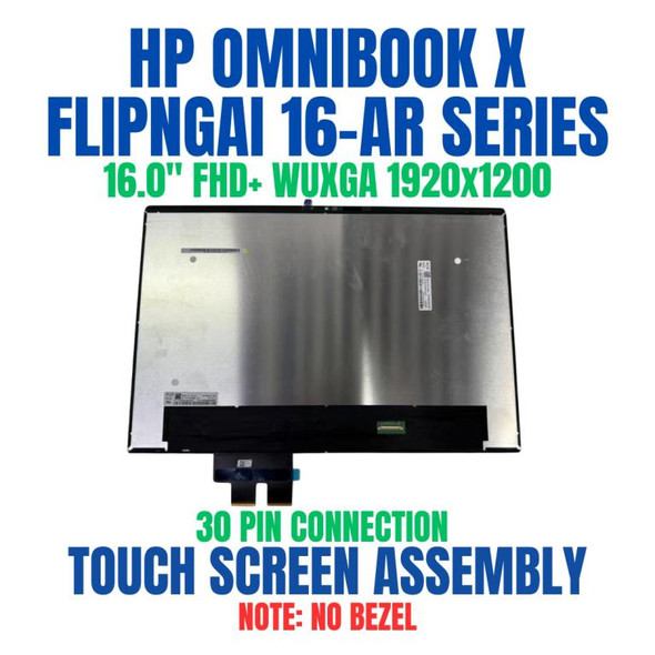1 of 5-image forHP OmniBook X Flip NGAI 16-ar0009na BQ7V8EA 16" FHD+ WUXGA 1920x1200 30 Pin Touch Screen Assembly No Bezel