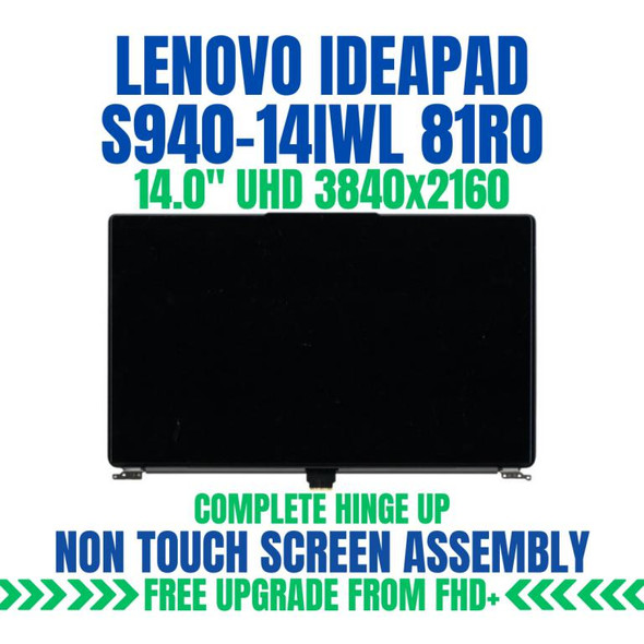 1 of 6-image forLenovo Ideapad S940-14IWL 81R00008US 14.0" 3840x2160 40 Pin Free Upgrade Complete Non Touch Screen Assembly Hinge Up