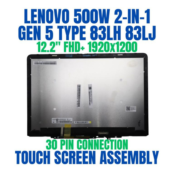 1 of 8-image forLenovo 500w 2-in-1 Gen 5 Type 83LH 83LJ Laptop 12.2" WUXGA Touch Anti-Glare IPS 50%NTSC Touch Screen Assembly