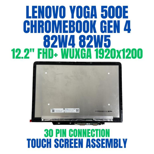 1 of 10-image forLenovo 500e Yoga Chromebook Gen 4 82W5S0HH00 12.2" FHD+ WUXGA 1920x1200 30 Pin Touch Screen Assembly