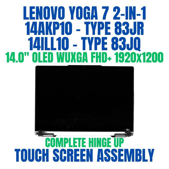 1 of 8-image forLenovo Yoga 7 2-in-1 14ILL10 83JQ00BJSC 14.0" FHD+ WUXGA 1920x1200 OLED Complete Hinge Up Touch Screen Assembly